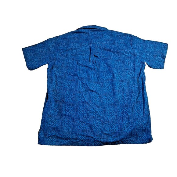 AISOKULA FIJI | Men's Short Sleeve Shirt | XL | Blue on Black | Cotton - Picture 6 of 8